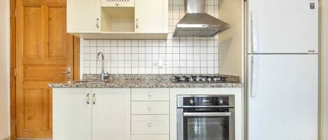 Fridge, microwave, oven, electric kettle