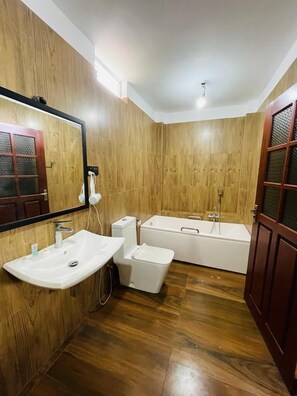 Free toiletries, hair dryer, towels, soap