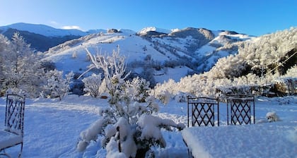 Gite in a small mountain village facing south.