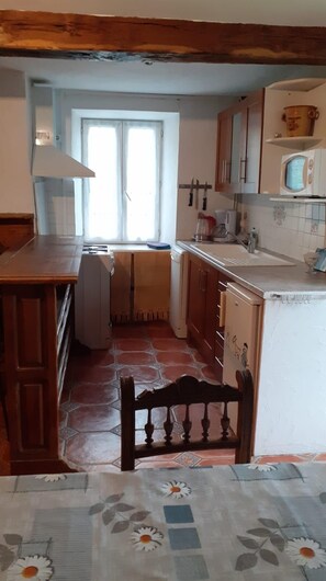 Microondas, horno, lavavajillas y utensilios de cocina 