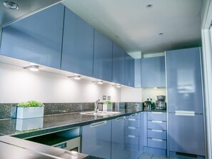 Frigorífico, microondas, horno y lavavajillas