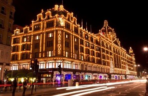 Harrons features a classic architectural style with ornate detailing.