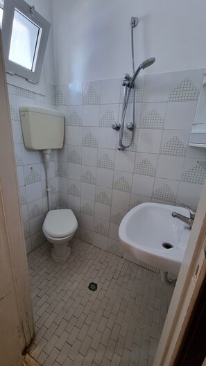 Habitación cuádruple económica | Baño | Regadera, secadora de cabello, toallas, jabón 