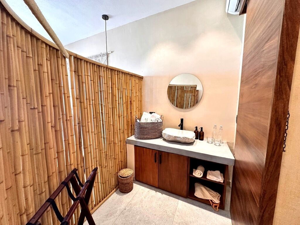 Shower, eco-friendly toiletries, hair dryer, bathrobes