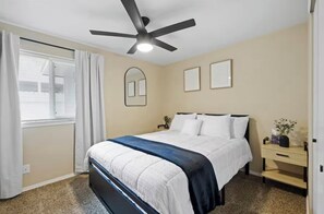 2 bedrooms, in-room safe, iron/ironing board, WiFi