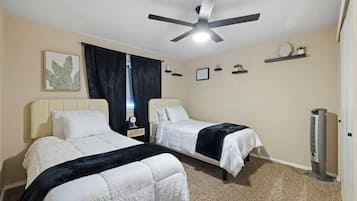 2 bedrooms, in-room safe, iron/ironing board, WiFi