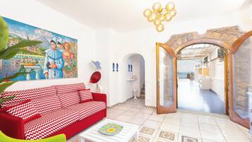 Villa, 3 chambres, patio, vue mer | Coin séjour