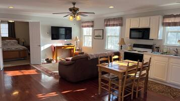 Smart TV, DVD player, books