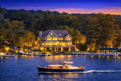 Geneva Lakefront Luxury Home with Private Pier Tennis Court