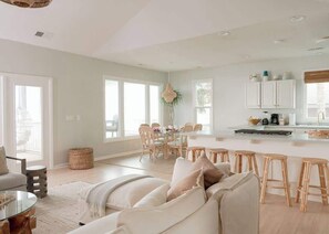 TV, fireplace, offices - Oceanfront 7-bed home with grass backyard & grill (Folly Beach)