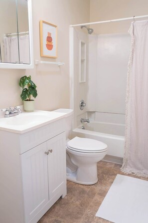 Shower, hair dryer, towels - Walk to Everything! 7-Bed Beach Home w/ Amenities (Folly Beach)