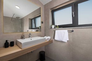 Ducha, secador de pelo, toallas