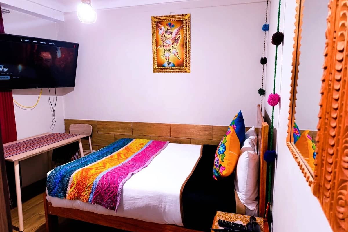 1 bedroom, desk, laptop workspace, iron/ironing board