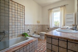Dusche, Haartrockner, Bidet, Handtücher