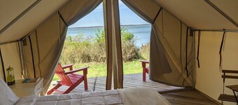 Bay Front-Vue sur la baie-Tente-Salle de bain partagée