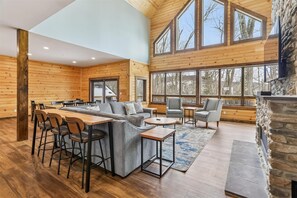 Smart TV, fireplace, table football