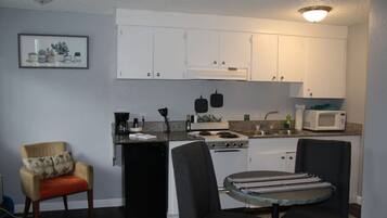 Microwave, oven, stovetop, coffee/tea maker