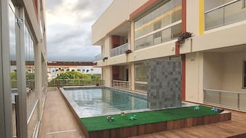 Apartamento básico, vista para a piscina | 2 quartos, Wi-Fi de cortesia