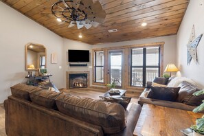 TV connectée, cheminée, lecteur de DVD