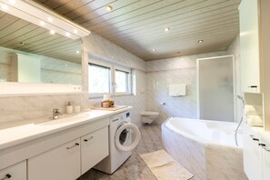 Hair dryer, towels