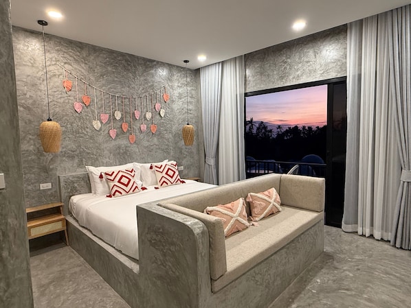 Superior Double Room, Balcony, Partial Ocean View | Minibar, in-room safe, desk, laptop workspace - The Hidden Gem (Koh Tao)