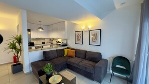 Superior Apartment, Non Smoking, Kitchen | Living area | 42-inch TV with cable channels - Minimalist 2Bedroom Apartment with Balcony in the heart of Athens  (Athens)