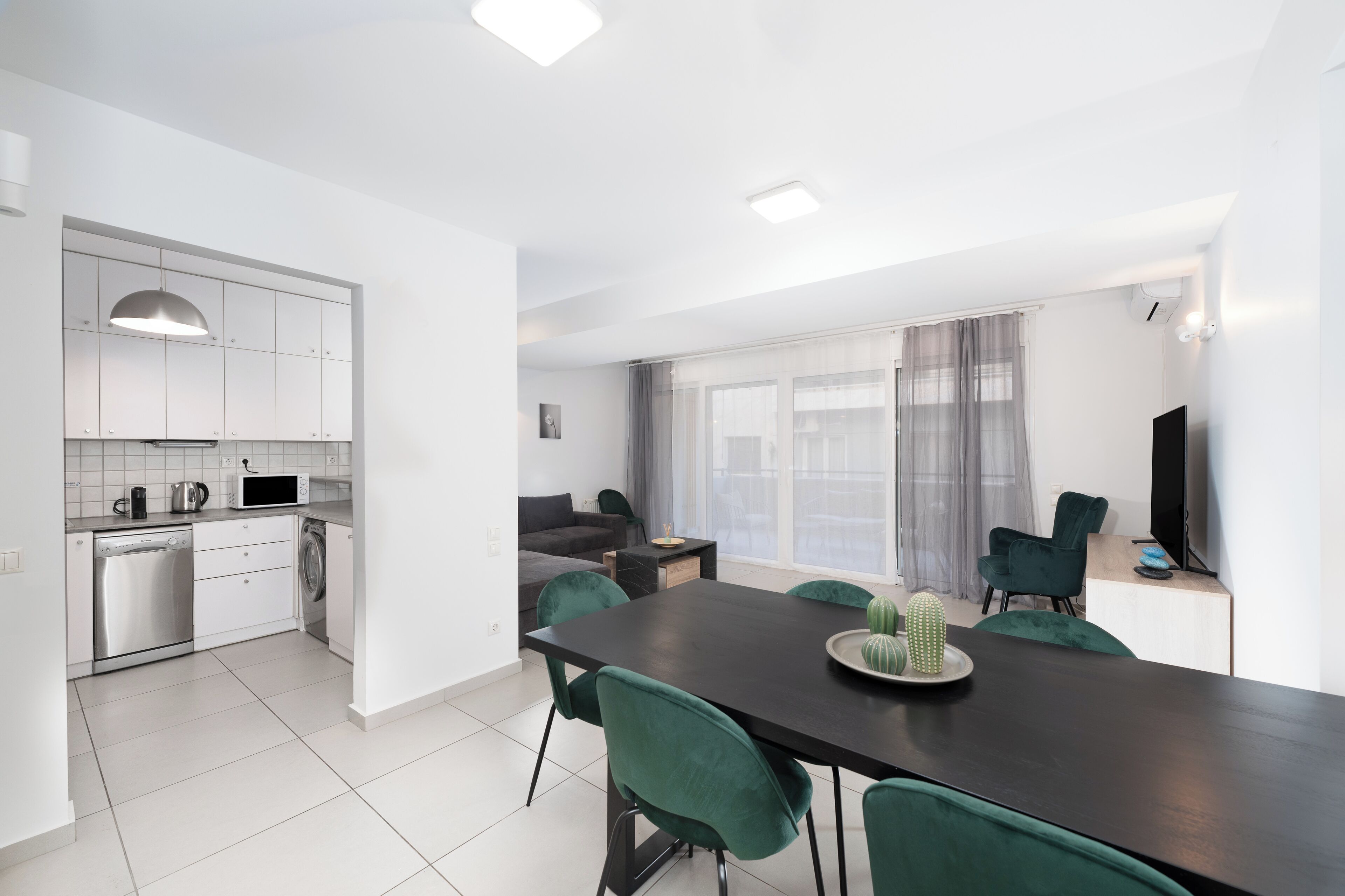 Superior Apartment, Non Smoking, Kitchen | Living area | 42-inch TV with cable channels