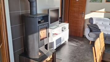 TV, fireplace, DVD player