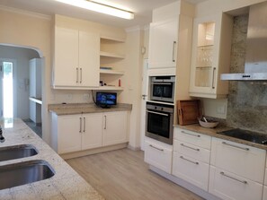 Microwave, oven, stovetop, dishwasher