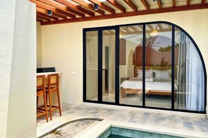 Villa, 1 Bedroom, Private Pool | Private kitchen | Fridge, kitchen islands