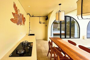 Villa, 2 Bedrooms, Private Pool | Private kitchen | Fridge, kitchen islands