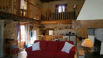 TV, DVD player, books