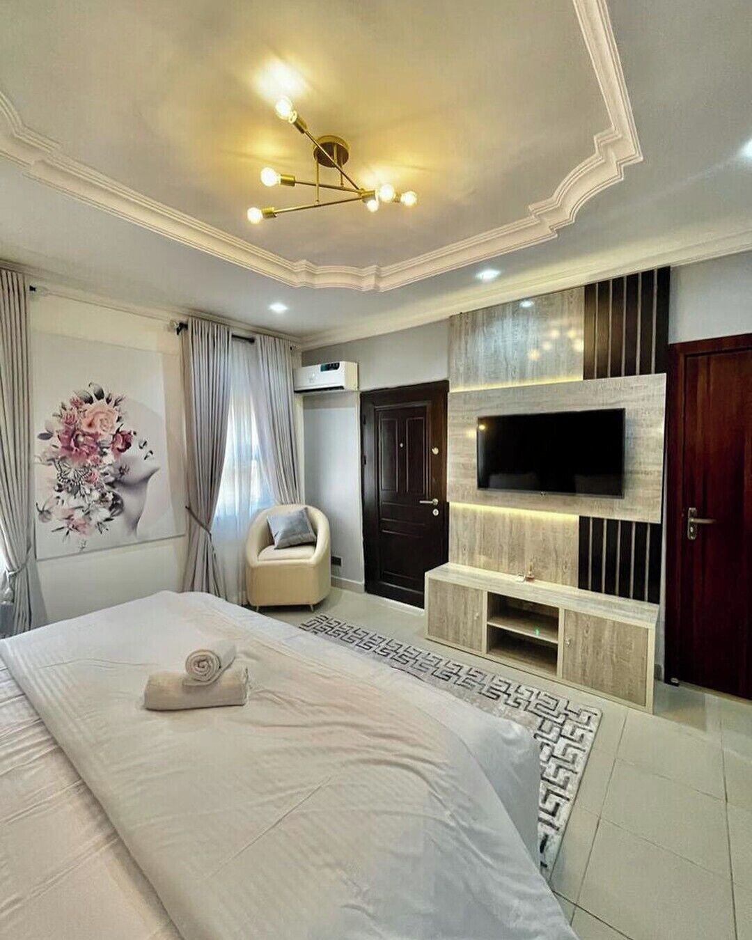 ファミリー アパートメント バルコニー シティビュー | 1 室のベッドルーム、デスク、ノートパソコン用作業スペース、遮光カーテン