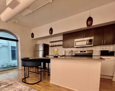 A historic 700 square foot Atrium loft in the heart of the Old Market