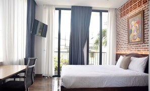 Studio Deluxe, balcon | 1 chambre, bureau, chambres insonorisées, Wi-Fi gratuit