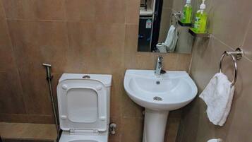 Shower, towels, soap