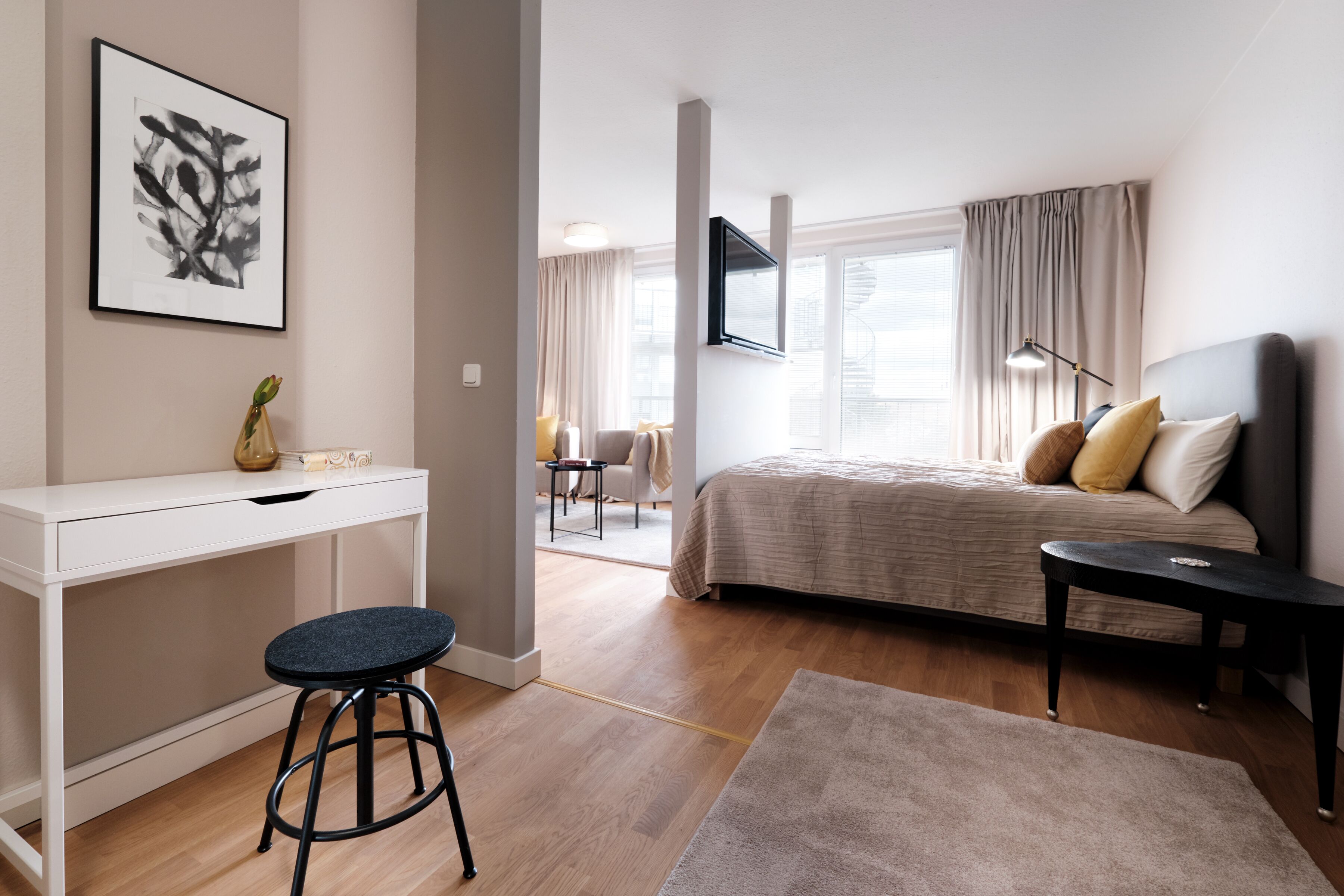 Superior-Apartment | 1 Schlafzimmer, Schreibtisch, laptopgeeigneter Arbeitsplatz
