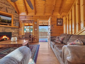 Cabin, 5 Bedrooms | Living area | Smart TV - Ern821 - Tranquil Times 5 Bedroom Cabin (Sevierville)