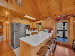 Cabin, 5 Bedrooms | Private kitchen | Fridge, oven, coffee/tea maker, toaster - Ern821 - Tranquil Times 5 Bedroom Cabin (Sevierville)