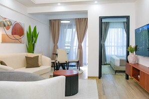 Classic Apartment, Balcony, City View | Living area