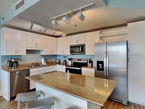 Fridge, microwave, oven, stovetop - Laketown Wharf #913 | Beautiful Condo, Stunning View + Resort Amenities (Panama City Beach)