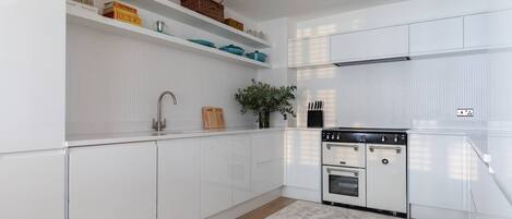 Fridge, dishwasher, coffee/tea maker, toaster
