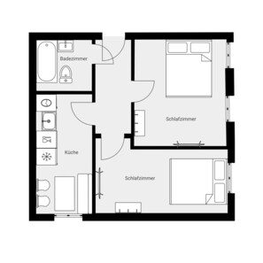 Floor plan - Central apartment for 4 people with kitchen, WiFi & private parking space (Meißen)