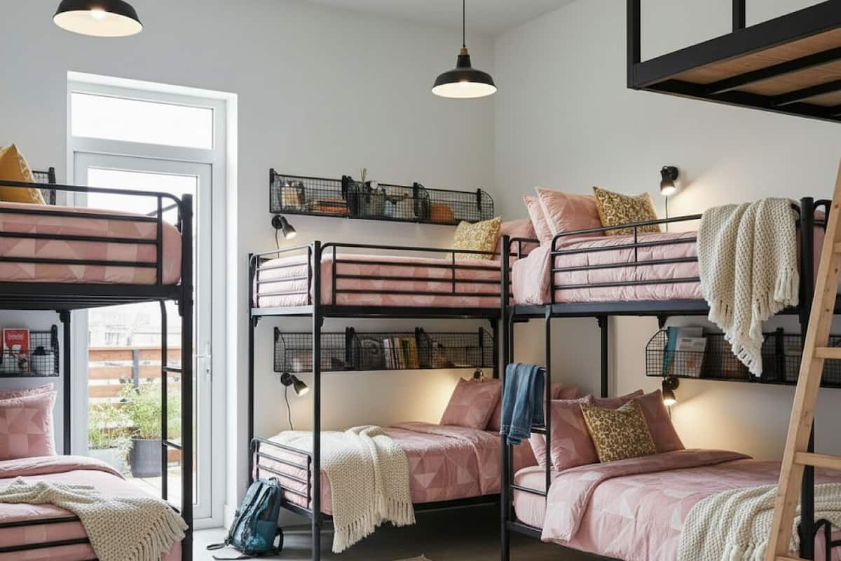 Gemeinsamer Panoramic-Schlafsaal, Gemeinschaftsbad (1er étage)