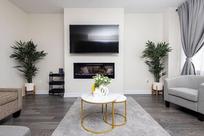 TV, fireplace, ping pong