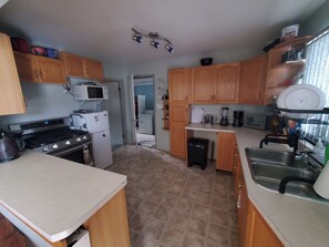 Microondas, horno y placa de cocina