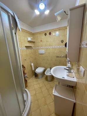 Dusche, Haartrockner, Bidet, Handtücher