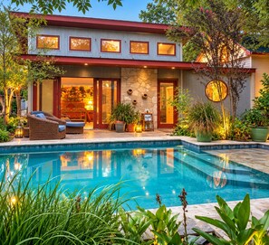 Unclassified image, 5 of 17, button - Modern pool side guest suite compliments Historic 1903 Boerne Home walk to town! (Boerne)