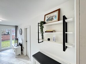 Enjoy a functional and comfortable stay with an outdoor access, workspace, and dining area.