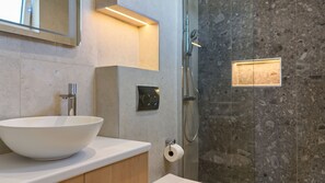 Apartment, 2 Bedrooms | Bathroom | Shower, hair dryer, towels, soap - Alpesa Apartments (Budva)